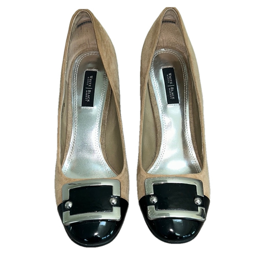 White House Black Market: Theo Stacked Heels: Size 8